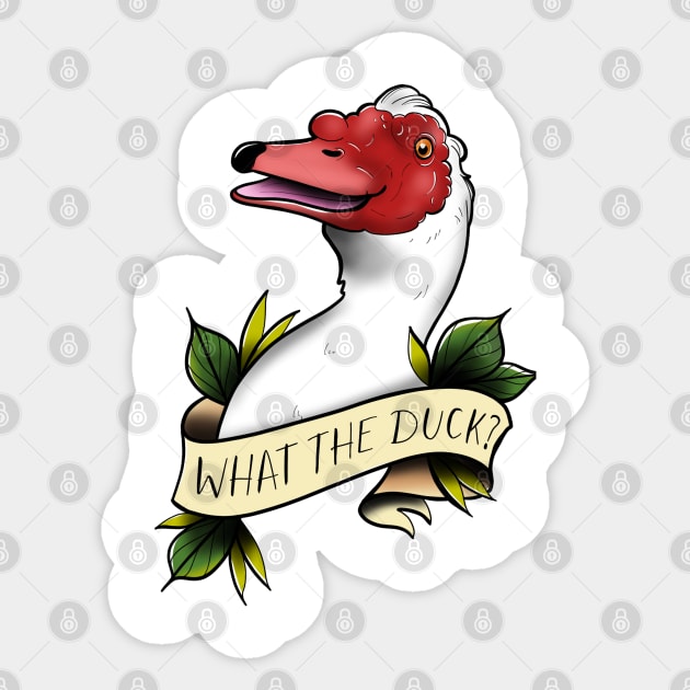 What the duck? Sticker by Jurassic Ink